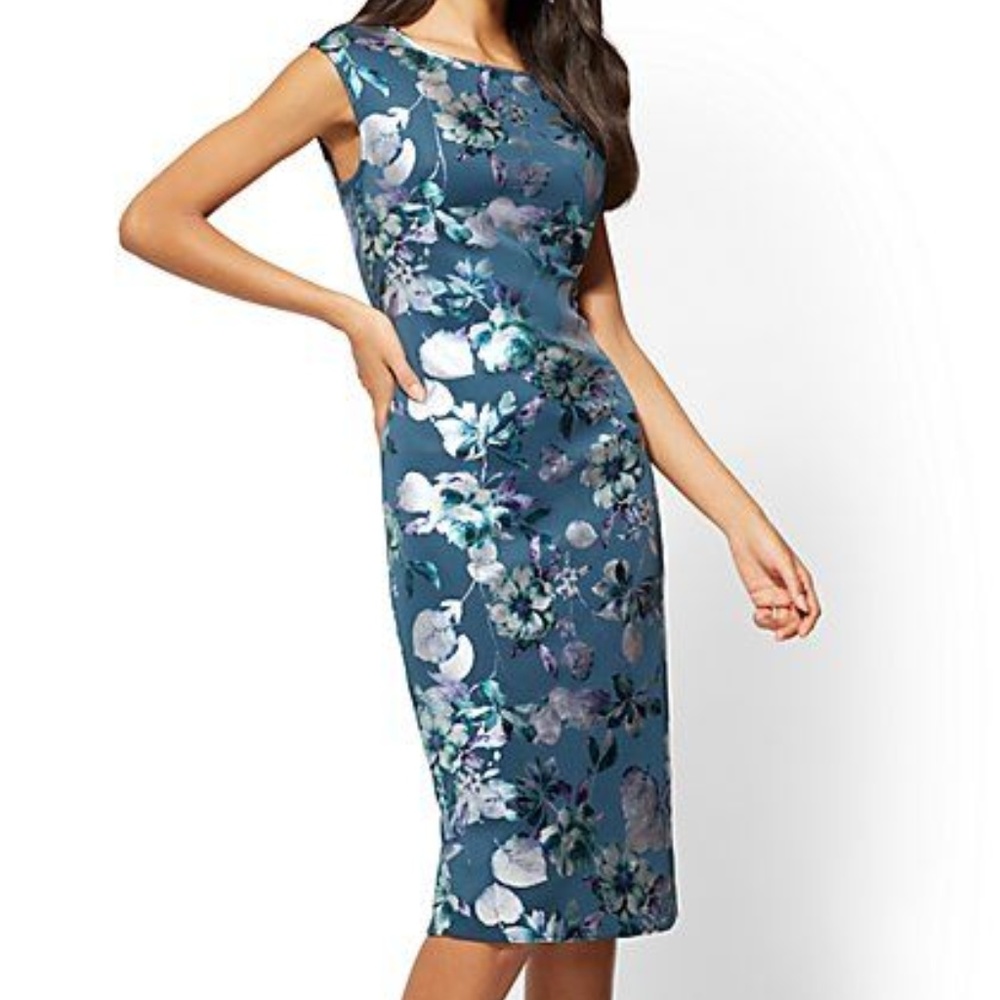 Metallic floral sheath dress by New York & Co.